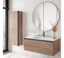 Мебель для ванной комнаты Armadi Art Quatro 1 100 willow, профиль anthracite, с раковиной white