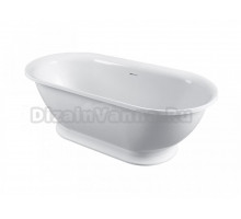 Ванна из искусственного камня Belux Анжело Т 165x80 см, отдельностоящая, белая, овальная, со сливом-переливом