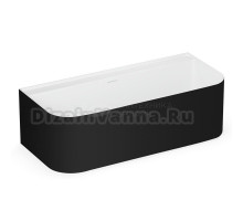 Ванна из искусственного камня Belux Атланта Т Solid Surface 170x75 см, отдельностоящая, матовая черная, со сливом-переливом