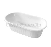 Ванна из искусственного камня Belux Колизей Т 175x90 см, отдельностоящая, белая, овальная, со сливом-переливом