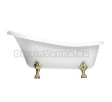 Ванна из искусственного камня Belux Ладья Т Solid Surface 160x75 см, отдельностоящая, матовая белая, овальная