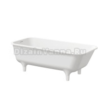 Ванна из искусственного камня Belux Саламанка Т 175x80 см, отдельностоящая, белая, на ножках, со сливом-переливом