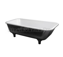Ванна из искусственного камня Belux Саламанка Т 175x80 см, отдельностоящая, матовая черная, на ножках, со сливом-переливом