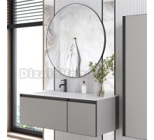 Мебель для ванной комнаты Armadi Art Quatro 2 120 luna, профиль anthracite, с раковиной white