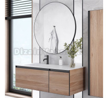 Мебель для ванной комнаты Armadi Art Quatro 2 120 willow, профиль anthracite, с раковиной white