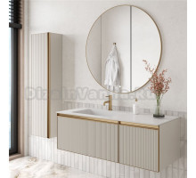 Мебель для ванной комнаты Armadi Art Quatro 2 120 cashmere fuga, профиль matt gold, с раковиной white