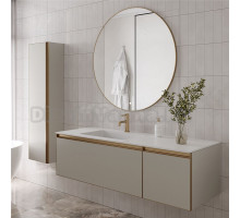 Мебель для ванной комнаты Armadi Art Quatro 2 140 cashmere, профиль matt gold, с раковиной white