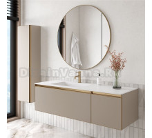 Мебель для ванной комнаты Armadi Art Quatro 2 140 daphne, профиль matt gold, с раковиной white