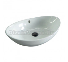 Накладная раковина GID Lago N9019 60 глянцевая белая, овальная, фаянс