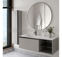 Мебель для ванной комнаты Armadi Art Quatro 6 120 luna, профиль anthracite, с раковиной white