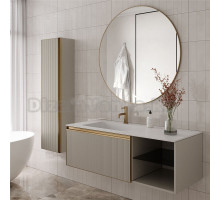 Мебель для ванной комнаты Armadi Art Quatro 6 120 cashmere fuga, профиль matt gold, с раковиной white