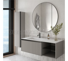 Мебель для ванной комнаты Armadi Art Quatro 6 120 luna fuga, профиль anthracite, с раковиной white