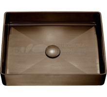 Накладная раковина AltroBagno Accordo 001012 BrAn 50 состаренная бронза, прямоугольная, нержавеющая сталь