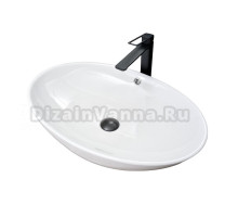 Накладная раковина GID Lago N9007 64 глянцевая белая, овальная, фаянс