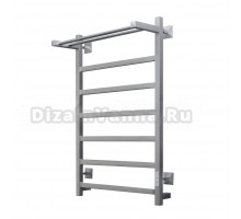 Полотенцесушитель электрический Тругор Пэк 20 кв П 80x55 см, подключение справа, слева, матовый хром, лесенка, с полкой