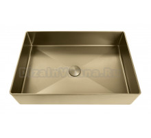 Накладная раковина AltroBagno Astro 001017 OrSp 51 матовое золото, прямоугольная, нержавеющая сталь