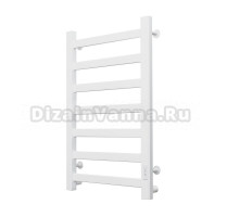 Полотенцесушитель электрический Тругор Диана Пэк сп 1 80x50 см, подключение справа, слева, глянцевый белый, лесенка, алюминиевый