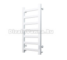 Полотенцесушитель электрический Тругор Диана Пэк сп 1 80x40 см, подключение справа, слева, глянцевый черный, лесенка, алюминиевый