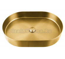 Накладная раковина AltroBagno Eterno 001025 OrSp 59 матовое золото, овальная, нержавеющая сталь