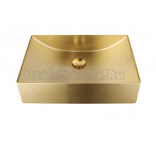 Накладная раковина AltroBagno Futuro 001013 OrSp 50 матовое золото, прямоугольная, нержавеющая сталь
