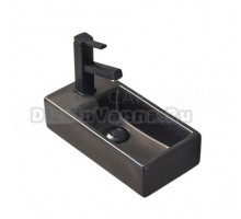 Раковина маленькая в туалет GID Suspendido Bm9270R 41 матовая черная, прямоугольная, фаянс