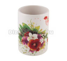 Стакан для зубных щеток Рыжий кот Летнее настроение 231647 рисунок, керамический