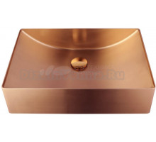 Накладная раковина AltroBagno Futuro 001015 RaSp 50 матовая медь, прямоугольная, нержавеющая сталь
