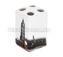 Стакан для зубных щеток Рыжий кот Лондон 231945 рисунок, керамический