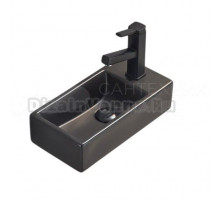 Раковина маленькая в туалет GID Suspendido Bm9270L 41 матовая черная, прямоугольная, фаянс