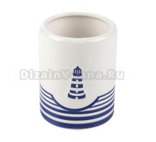 Стакан для зубных щеток Рыжий кот Морское путешествие 223686 рисунок, керамический