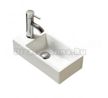 Раковина маленькая в туалет GID Suspendido N9270R 41 глянцевая белая, прямоугольная, фаянс