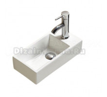 Раковина маленькая в туалет GID Suspendido N9270L 41 глянцевая белая, прямоугольная, фаянс