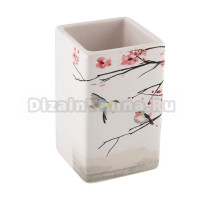 Стакан для зубных щеток Рыжий кот Сакура 231936 рисунок, керамический