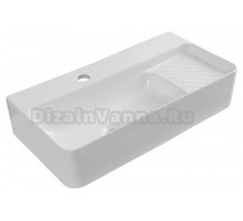 Накладная раковина Aquanet Comfort 326050 60 глянцевая белая, прямоугольная, искусственная камень, со столешницей, с 1 отверстием под смеситель