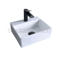 Раковина маленькая в туалет GID Suspendido N9135 33 глянцевая белая, прямоугольная, фаянс