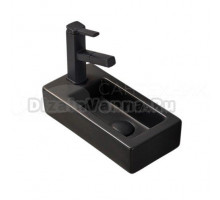 Раковина маленькая в туалет GID Suspendido Bm9272R 37 матовая черная, прямоугольная, фаянс