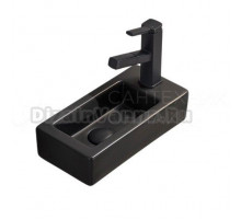 Раковина маленькая в туалет GID Suspendido Bm9272L 37 матовая черная, прямоугольная, фаянс