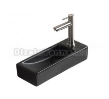 Раковина маленькая в туалет GID Suspendido Bm9271L 38 матовая черная, прямоугольная, фаянс