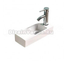 Раковина маленькая в туалет GID Suspendido N9271L 38 глянцевая белая, прямоугольная, фаянс