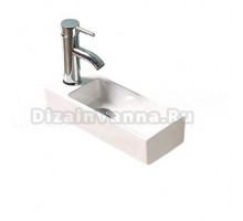 Раковина маленькая в туалет GID Suspendido N9271R 38 глянцевая белая, прямоугольная, фаянс