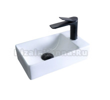 Раковина маленькая в туалет GID Suspendido N9261 38 глянцевая белая, прямоугольная, фаянс