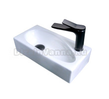 Раковина маленькая в туалет GID Suspendido N9265 40 глянцевая белая, прямоугольная, фаянс