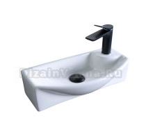 Раковина маленькая в туалет GID Suspendido 7946L 46 глянцевая белая, прямоугольная, фаянс