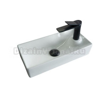 Раковина маленькая в туалет GID Suspendido N9260 44 глянцевая белая, прямоугольная, фаянс