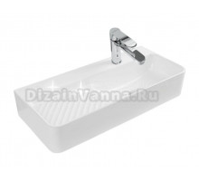 Накладная раковина Aquanet Comfort 326054 70 глянцевая белая, прямоугольная, искусственная камень, со столешницей, с 1 отверстием под смеситель