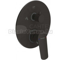 Встраиваемый смеситель для душа и ванны Bravat Rhein PB8429564BW-2-ENG С ВНУТРЕННЕЙ ЧАСТЬЮ, матовый черный