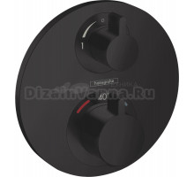 Термостатический смеситель встраиваемый Hansgrohe Ecostat S 15758670 С ВНУТРЕННЕЙ ЧАСТЬЮ, матовый черный