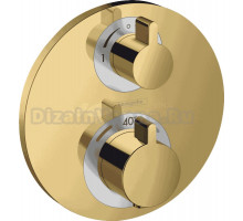 Термостатический смеситель встраиваемый Hansgrohe Ecostat S 15758990 С ВНУТРЕННЕЙ ЧАСТЬЮ, полированное золото