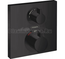 Термостатический смеситель встраиваемый Hansgrohe Ecostat Square 15714670 С ВНУТРЕННЕЙ ЧАСТЬЮ, матовый черный