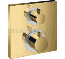 Термостатический смеситель встраиваемый Hansgrohe Ecostat Square 15714990 С ВНУТРЕННЕЙ ЧАСТЬЮ, полированное золото